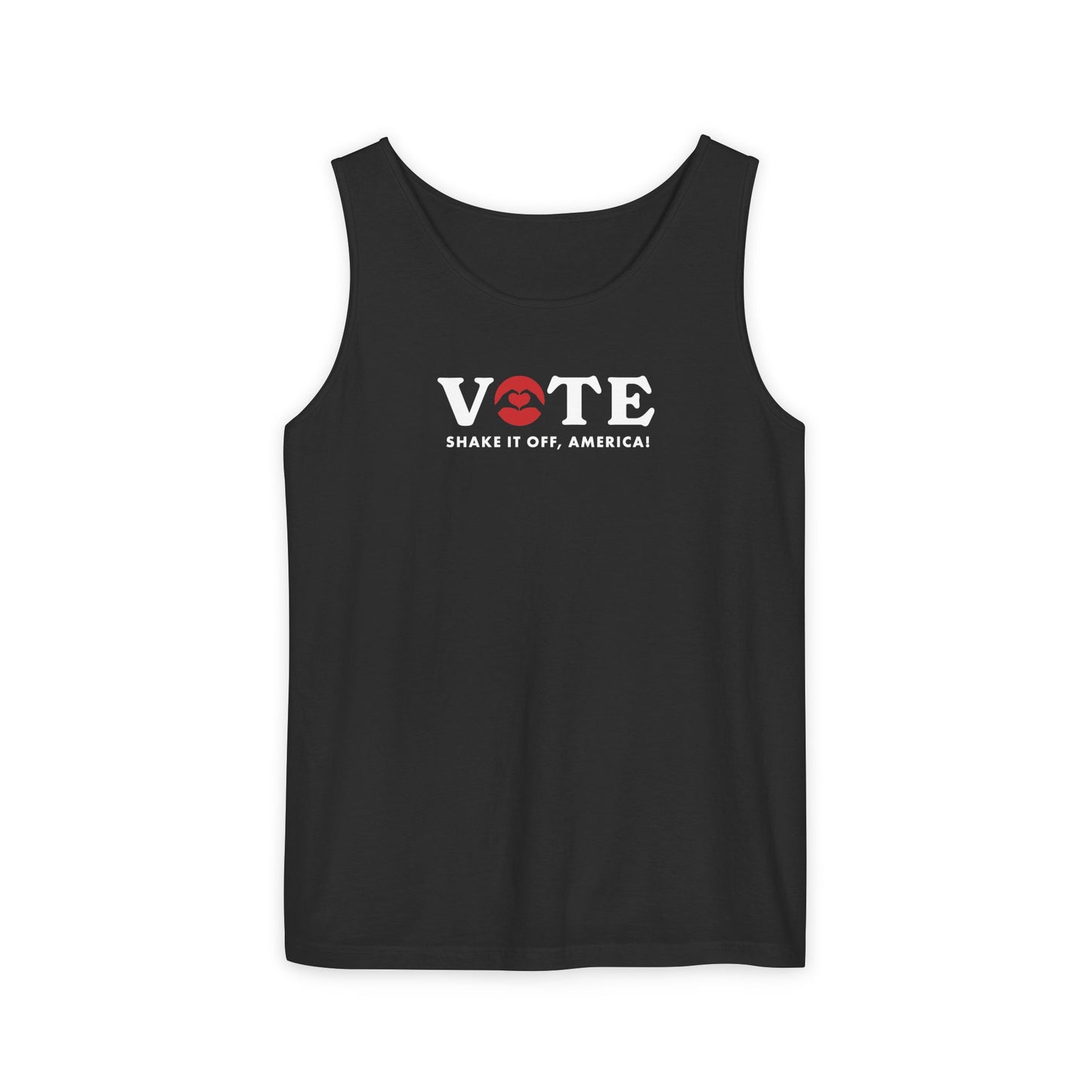 ¡Vota! Camiseta sin mangas teñida en prenda Comfort Colors