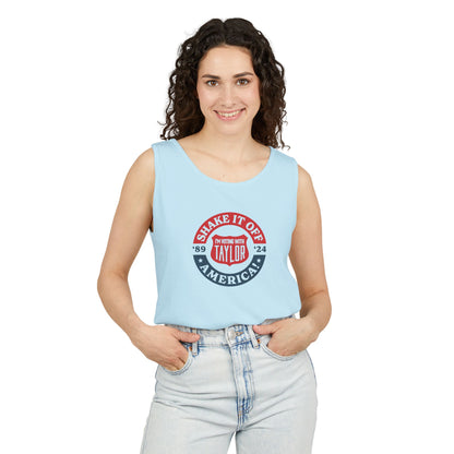 Schüttel es ab, Amerika! Garment-Dyed-Tanktop von Comfort Colors