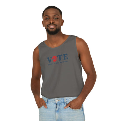 ¡Vota! Camiseta sin mangas teñida en prenda Comfort Colors