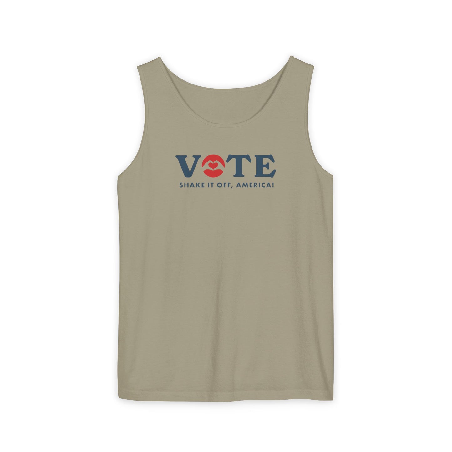 ¡Vota! Camiseta sin mangas teñida en prenda Comfort Colors