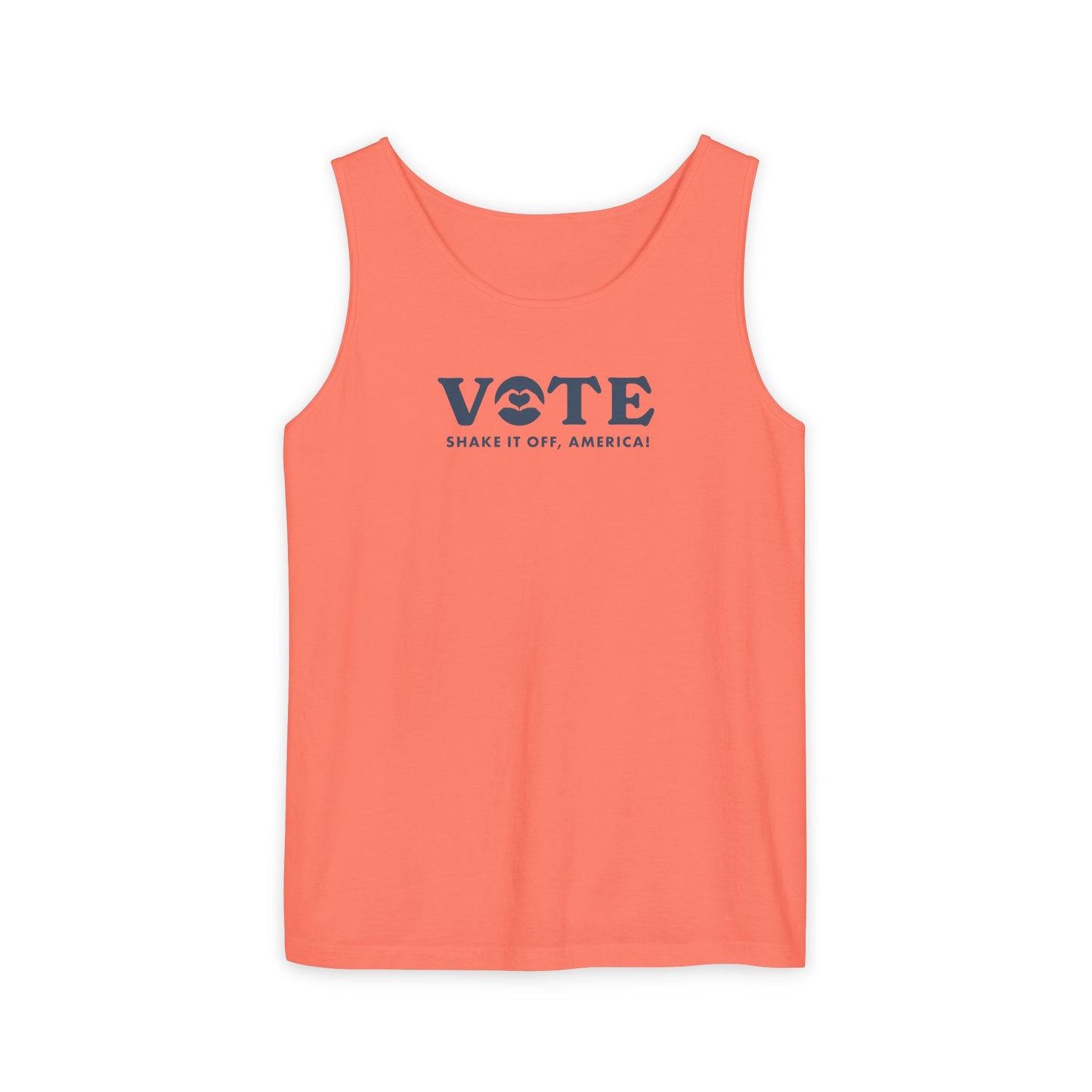 ¡Vota! Camiseta sin mangas teñida en prenda Comfort Colors