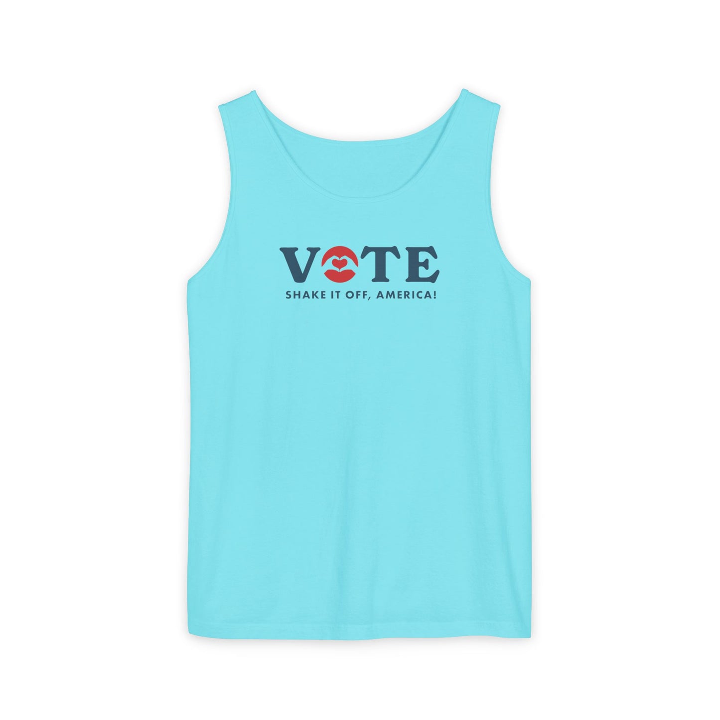 ¡Vota! Camiseta sin mangas teñida en prenda Comfort Colors