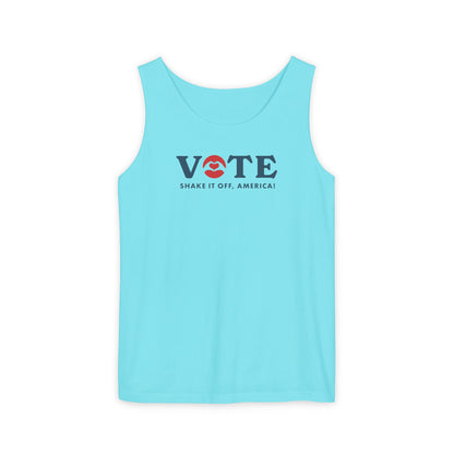 ¡Vota! Camiseta sin mangas teñida en prenda Comfort Colors