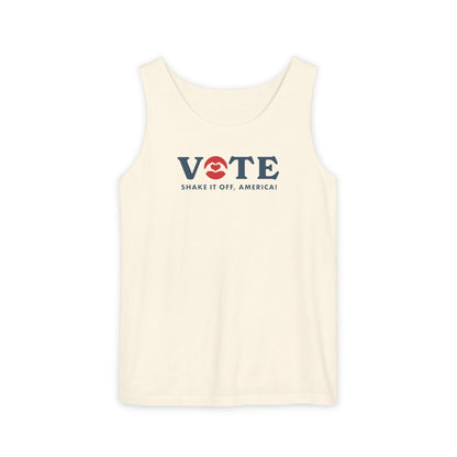 ¡Vota! Camiseta sin mangas teñida en prenda Comfort Colors