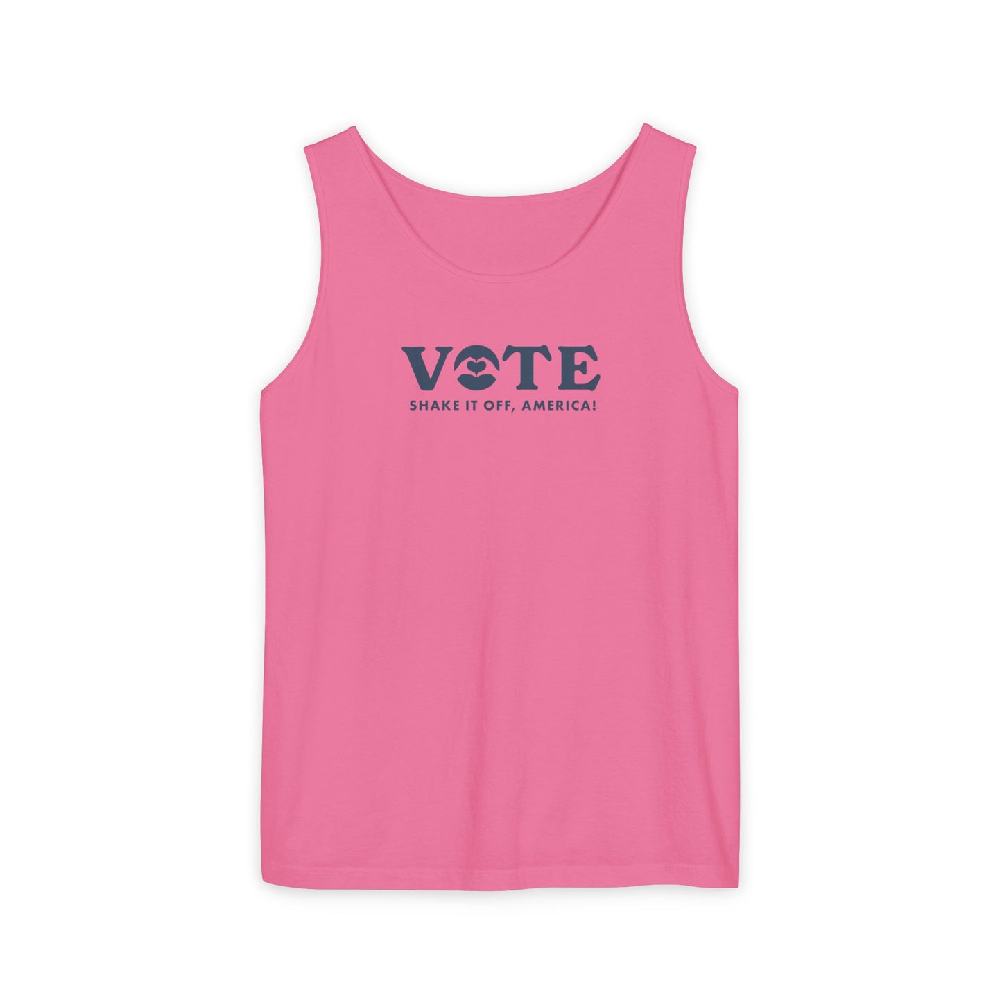 ¡Vota! Camiseta sin mangas teñida en prenda Comfort Colors