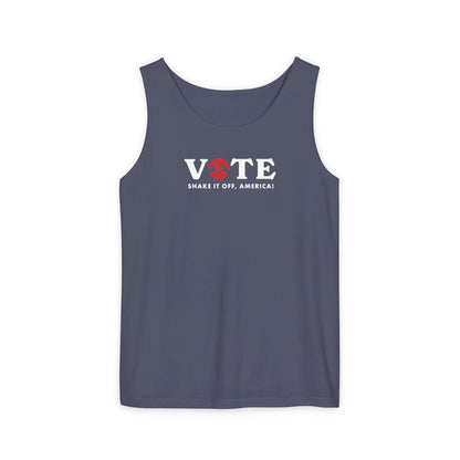 ¡Vota! Camiseta sin mangas teñida en prenda Comfort Colors