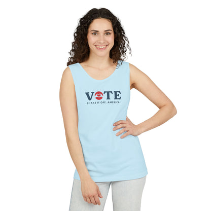 ¡Vota! Camiseta sin mangas teñida en prenda Comfort Colors