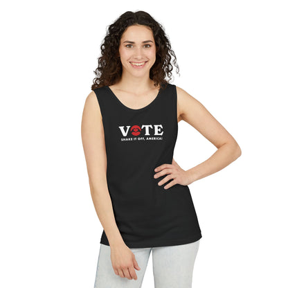 ¡Vota! Camiseta sin mangas teñida en prenda Comfort Colors