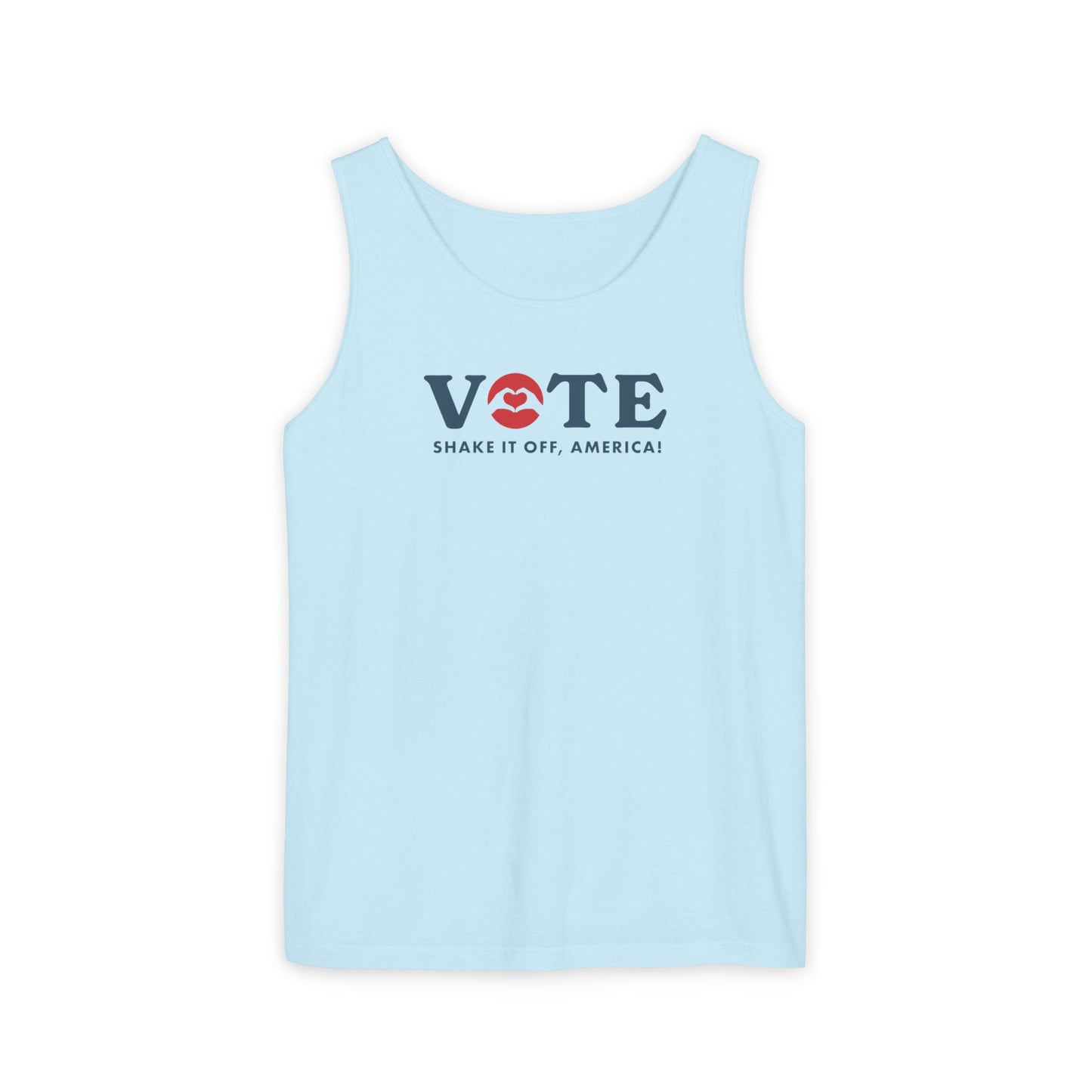 ¡Vota! Camiseta sin mangas teñida en prenda Comfort Colors