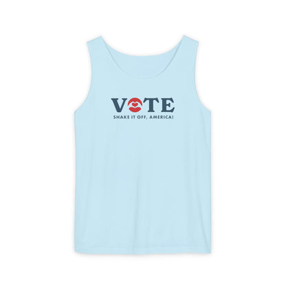 ¡Vota! Camiseta sin mangas teñida en prenda Comfort Colors