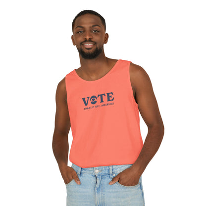 ¡Vota! Camiseta sin mangas teñida en prenda Comfort Colors