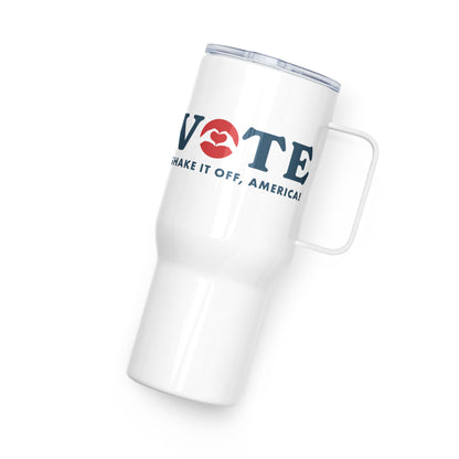 ¡Vota! Taza de viaje con asa