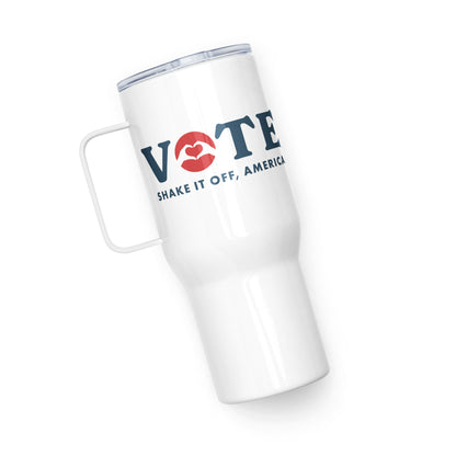 ¡Vota! Taza de viaje con asa